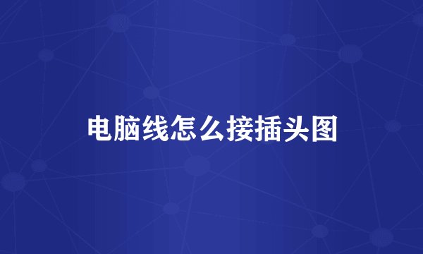 电脑线怎么接插头图