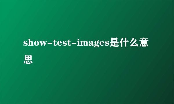 show-test-images是什么意思