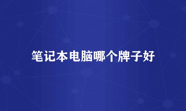 笔记本电脑哪个牌子好
