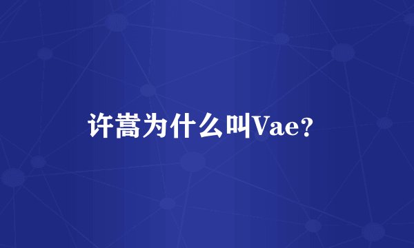 许嵩为什么叫Vae？