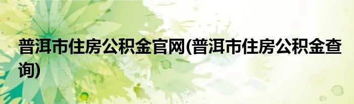 普洱市住房公积金官网(普洱市住房公积金查询)