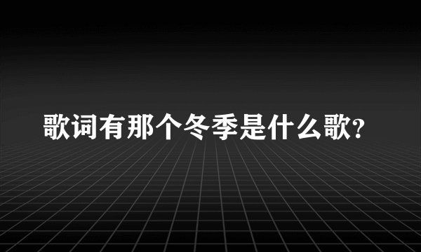 歌词有那个冬季是什么歌？