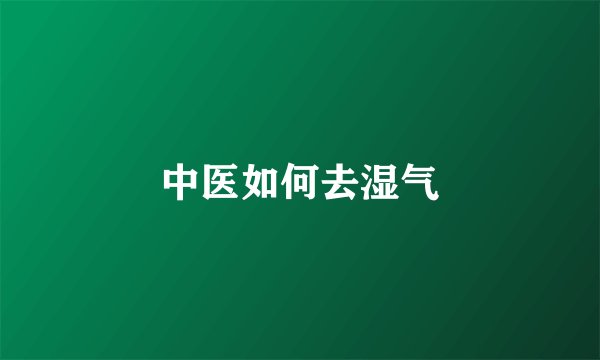 中医如何去湿气