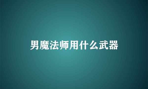 男魔法师用什么武器