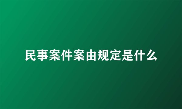 民事案件案由规定是什么