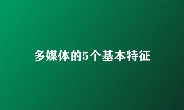 多媒体的5个基本特征
