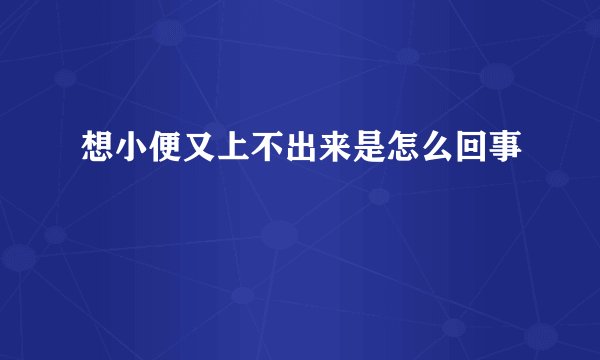 想小便又上不出来是怎么回事