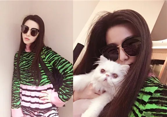 范冰冰晒搞怪自拍照 大框墨镜十分抢镜