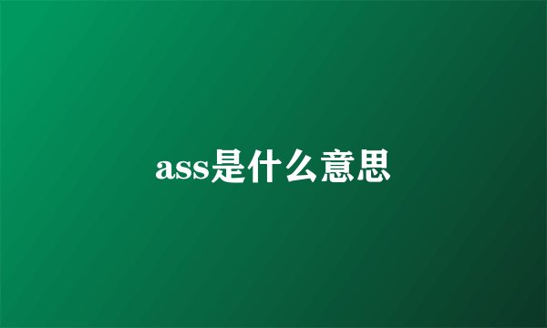 ass是什么意思