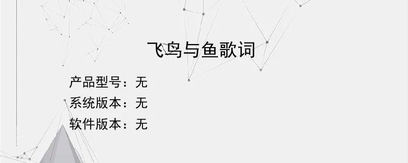 飞鸟与鱼歌词?