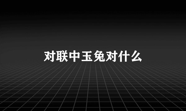 对联中玉兔对什么