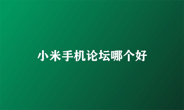 小米手机论坛哪个好