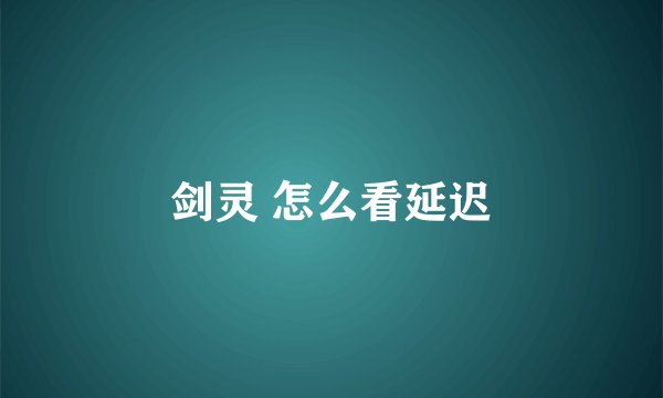 剑灵 怎么看延迟