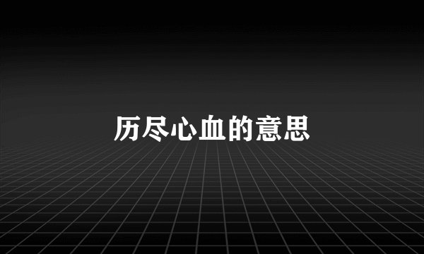 历尽心血的意思