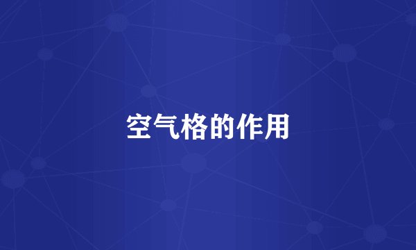 空气格的作用