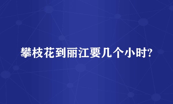 攀枝花到丽江要几个小时?
