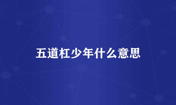 五道杠少年什么意思