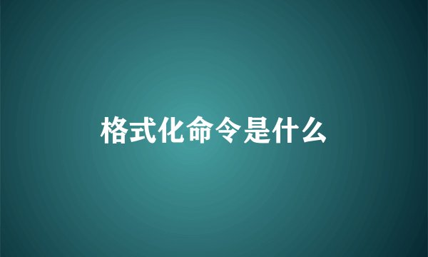 格式化命令是什么