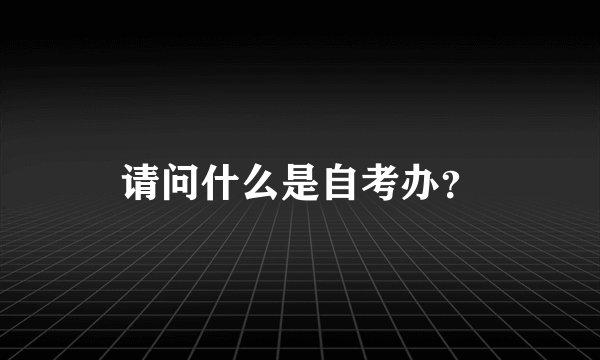 请问什么是自考办？