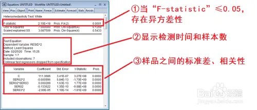 eviews怀特检验结果怎么看