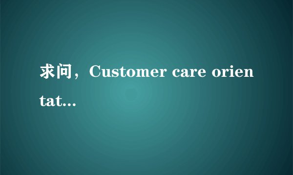 求问，Customer care orientation是什么意思