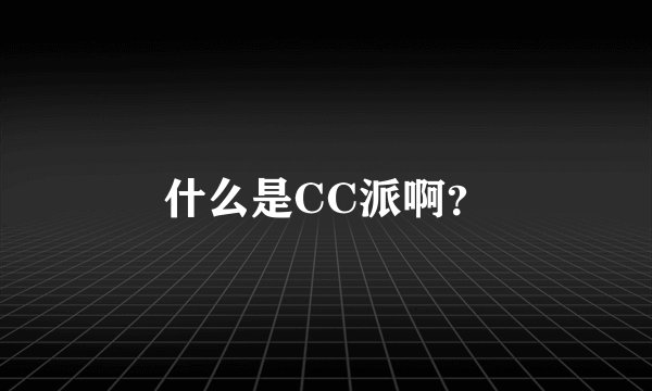 什么是CC派啊？