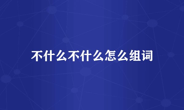 不什么不什么怎么组词