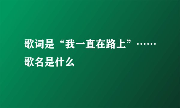 歌词是“我一直在路上”……歌名是什么