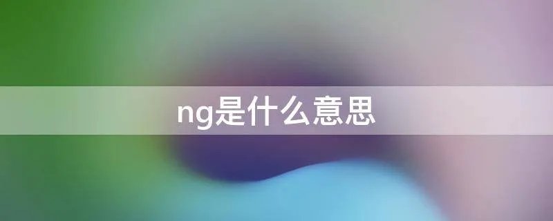 ng是什么意思