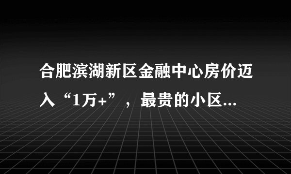 合肥滨湖新区金融中心房价迈入“1万+”，最贵的小区均价超过2万/平