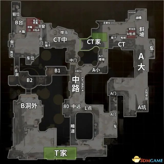 CSGO全地图中英文名字报点位地图地形详情一览