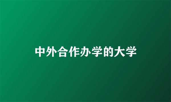 中外合作办学的大学