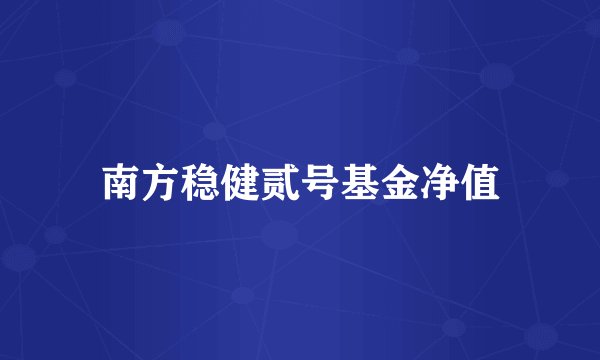 南方稳健贰号基金净值