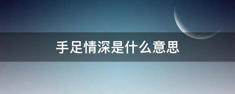 手足情深是什么意思