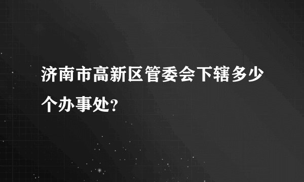 济南市高新区管委会下辖多少个办事处？