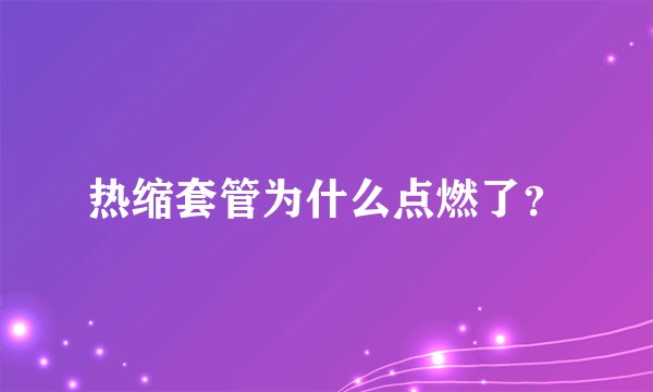 热缩套管为什么点燃了？