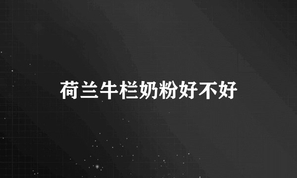 荷兰牛栏奶粉好不好