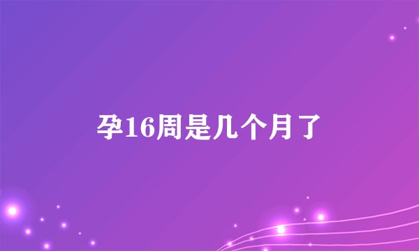 孕16周是几个月了