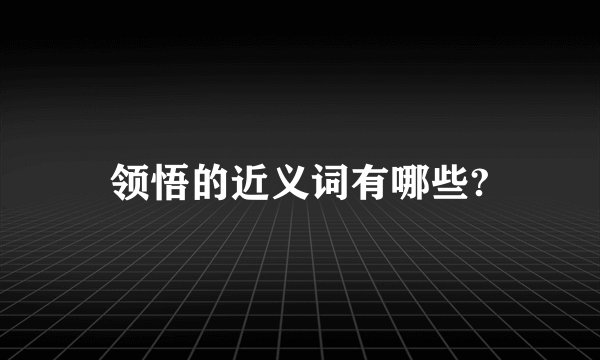 领悟的近义词有哪些?