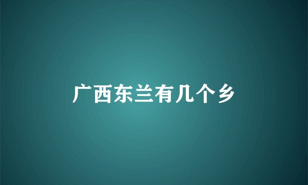 广西东兰有几个乡