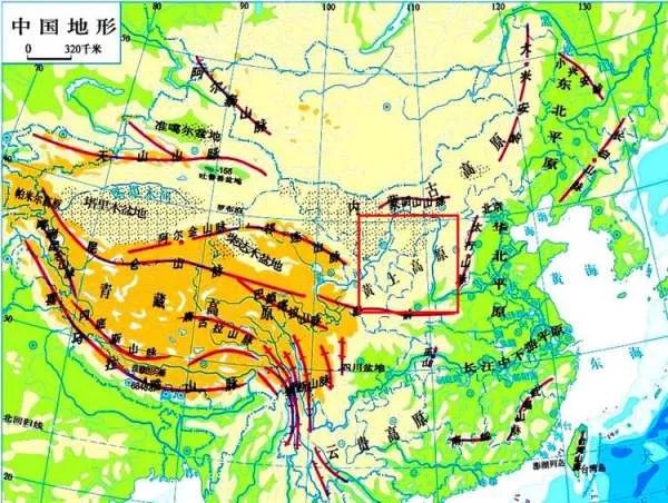 地理山脉地形图