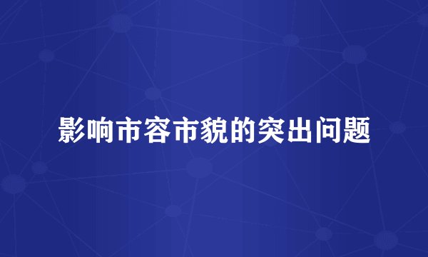 影响市容市貌的突出问题