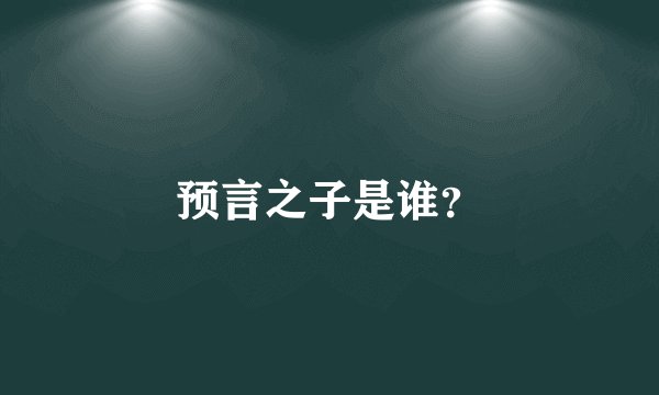 预言之子是谁？