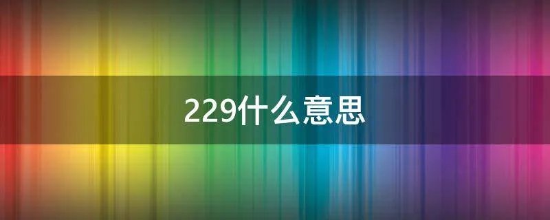 229什么意思