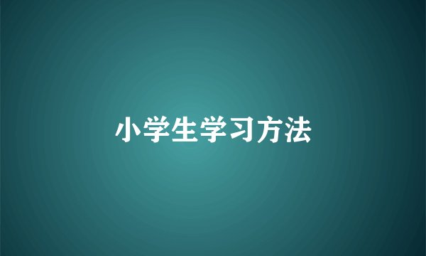 小学生学习方法