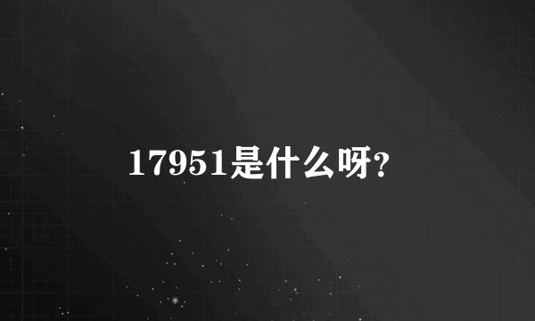 17951是什么呀？