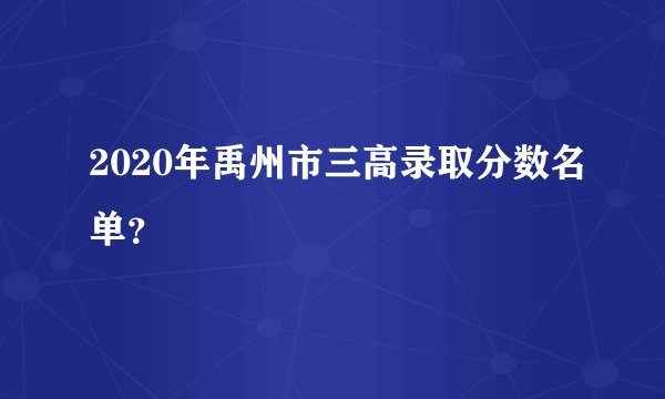 2020年禹州市三高录取分数名单？