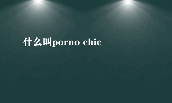 什么叫porno chic