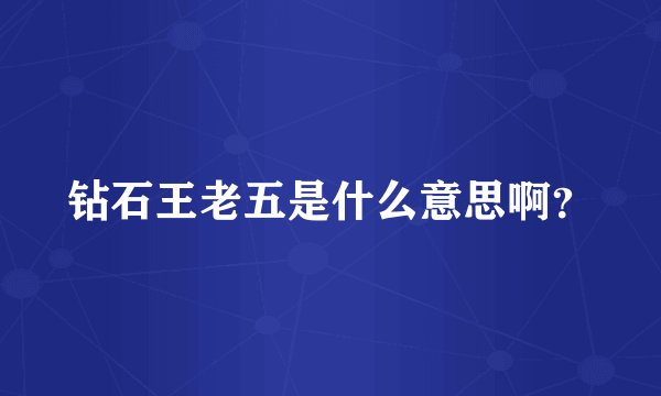 钻石王老五是什么意思啊？