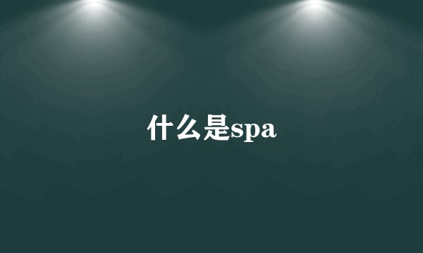 什么是spa
